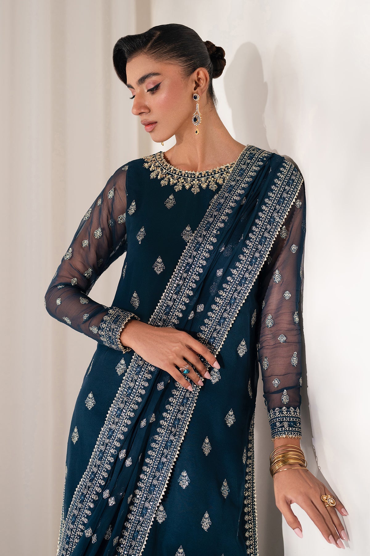 EMBROIDERED CHIFFON UF-4142