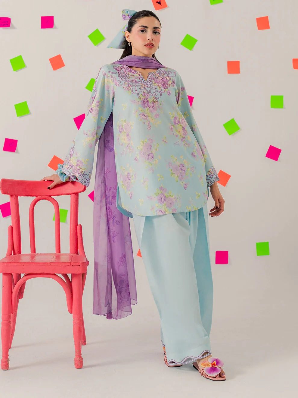 Ribbon - 3Pc Printkari Suit