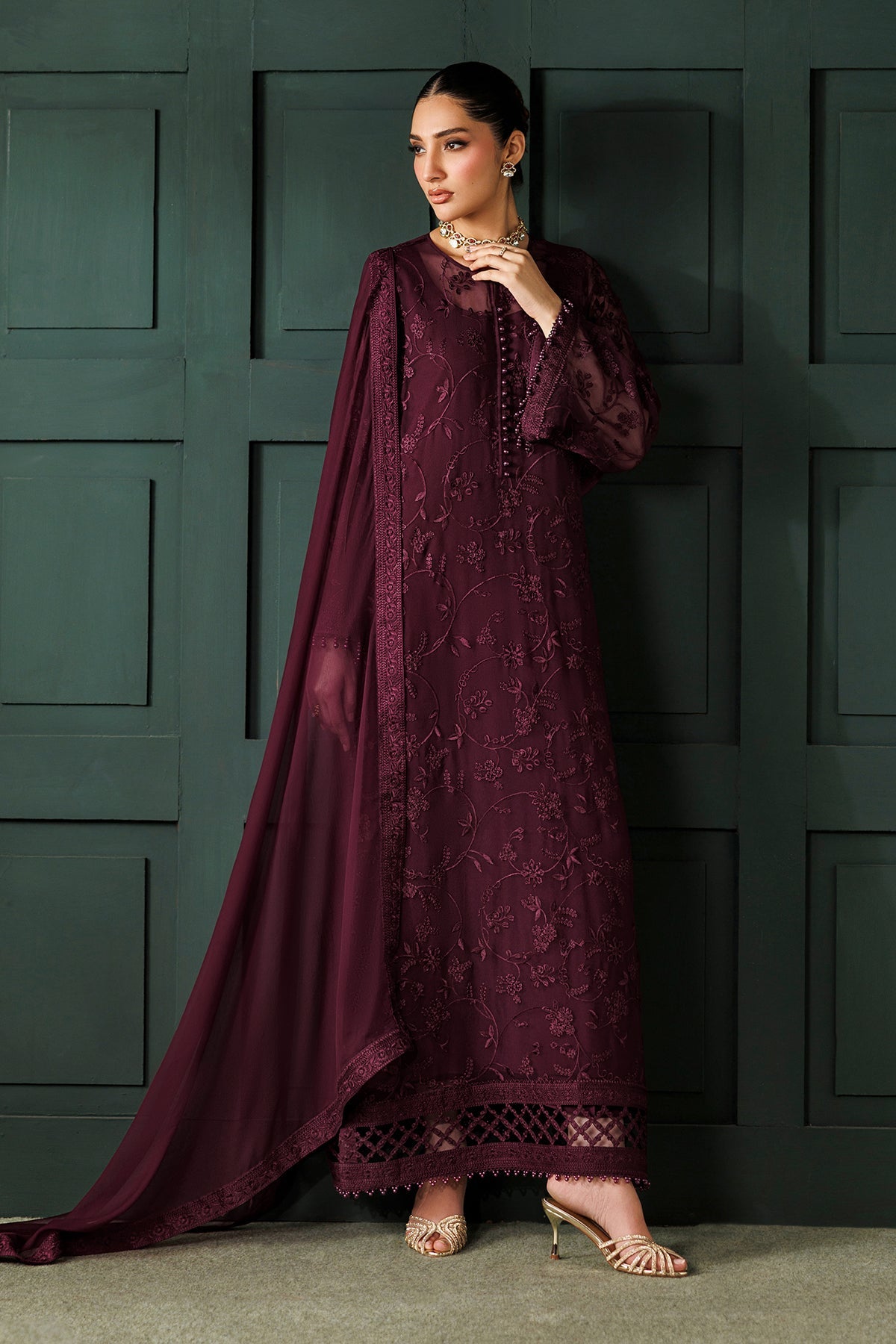EMBROIDERED CHIFFON UF-4436