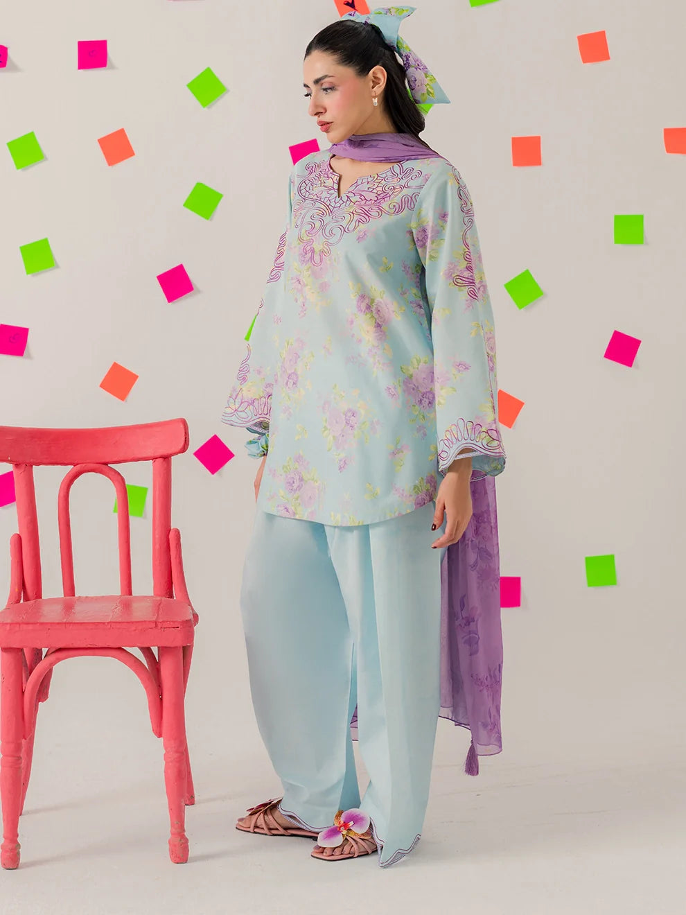 Ribbon - 3Pc Printkari Suit
