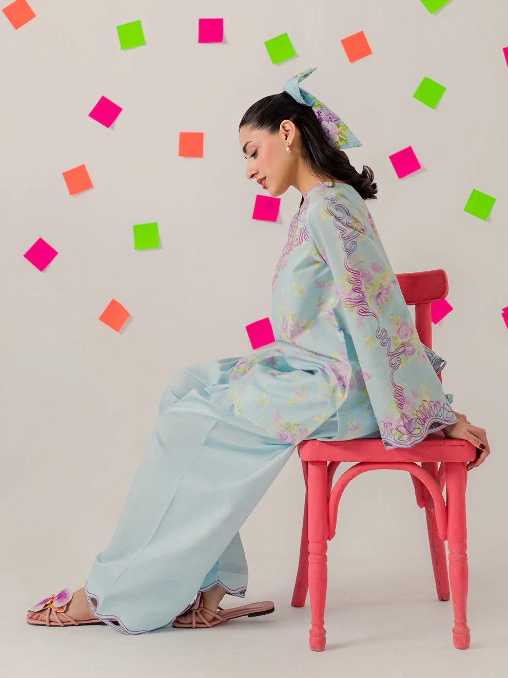 Ribbon - 3Pc Printkari Suit