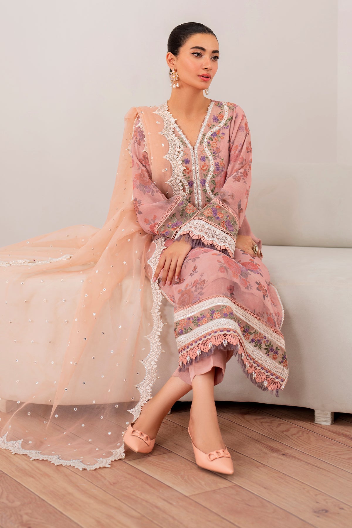 EMBROIDERED CHIFFON UF-705