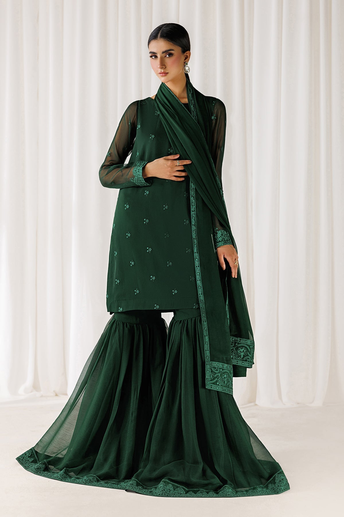 EMBROIDERED CHIFFON EN-1311