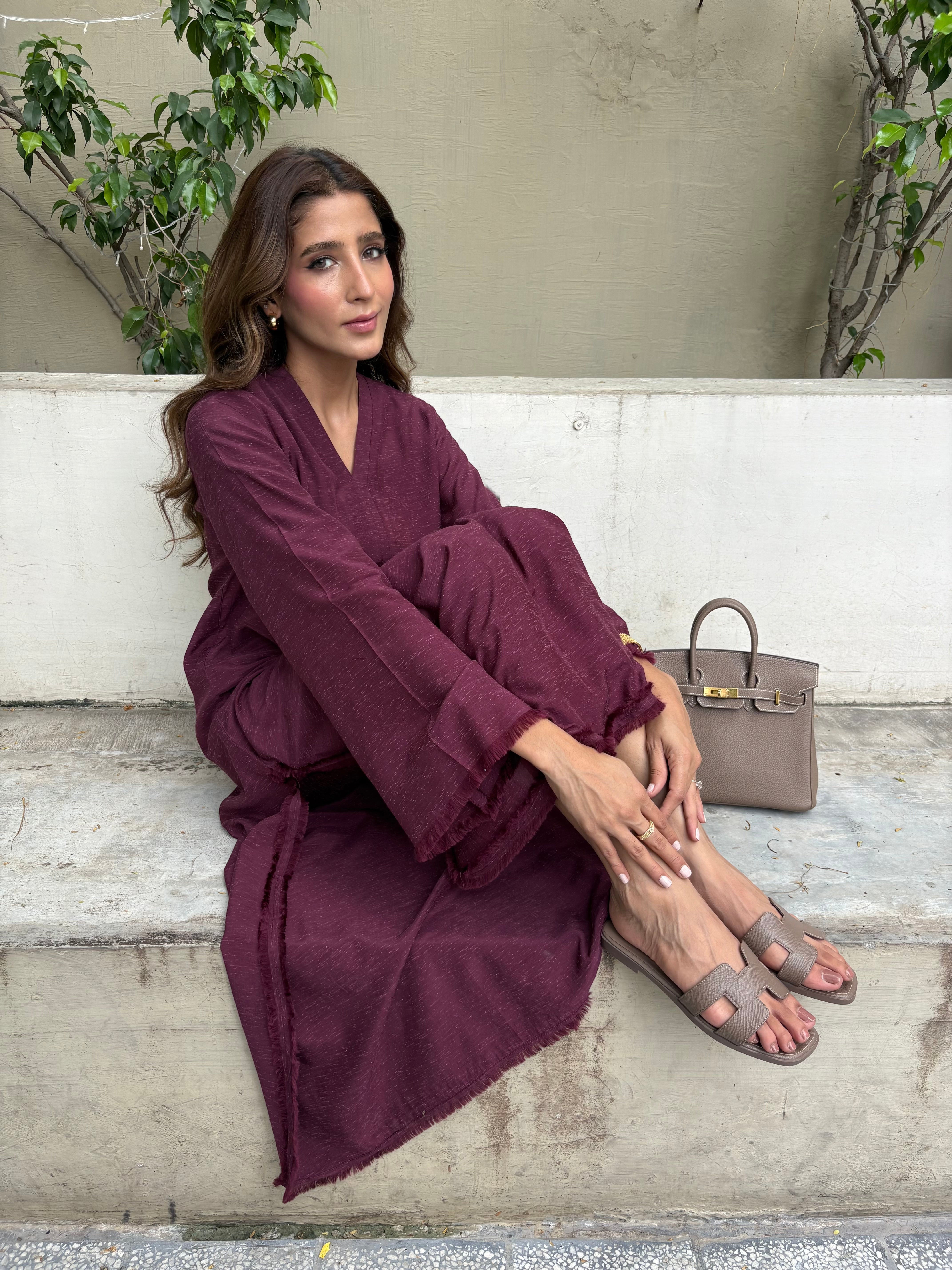 Burgundy Dhaaga Set