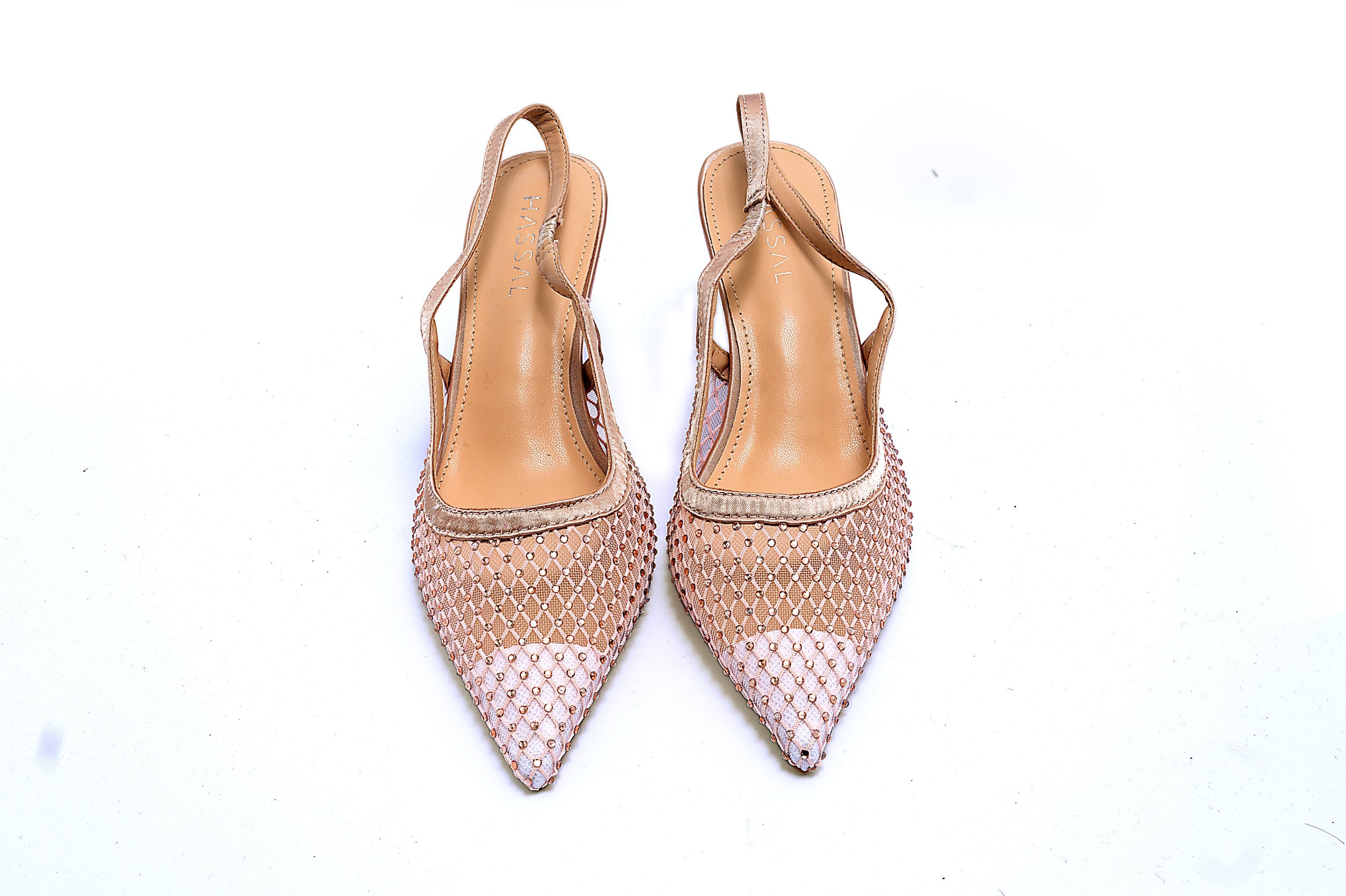 Nora Nude Mesh Crystal Heel