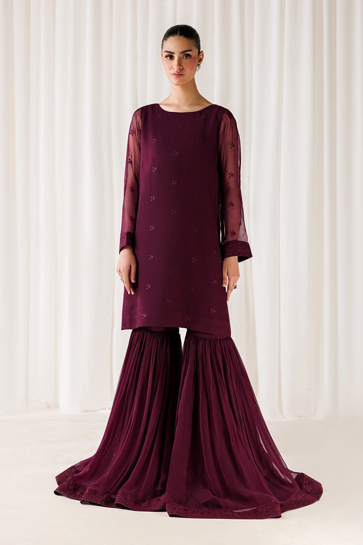 EMBROIDERED CHIFFON EN-1312