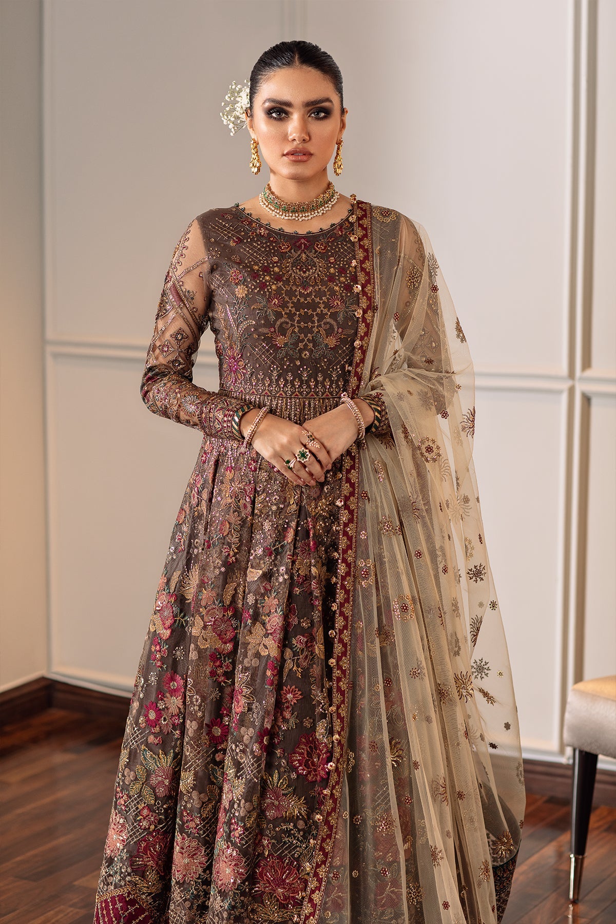 EMBROIDERED NET CH09-02 STITCHED