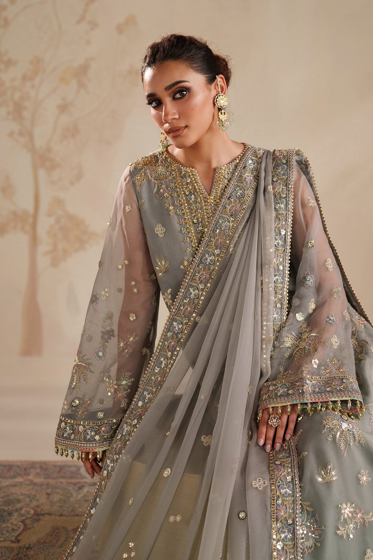 EMBROIDERED CHIFFON UF-4364