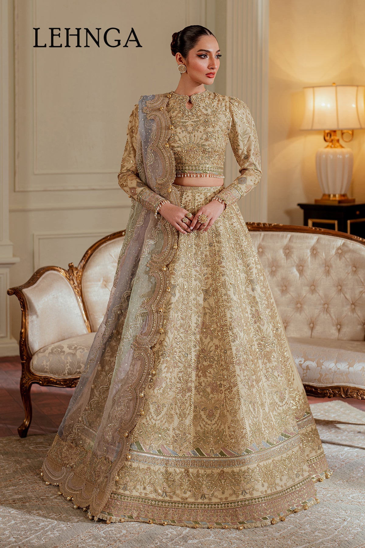 EMBROIDERED NET CH13-06 STITCHED