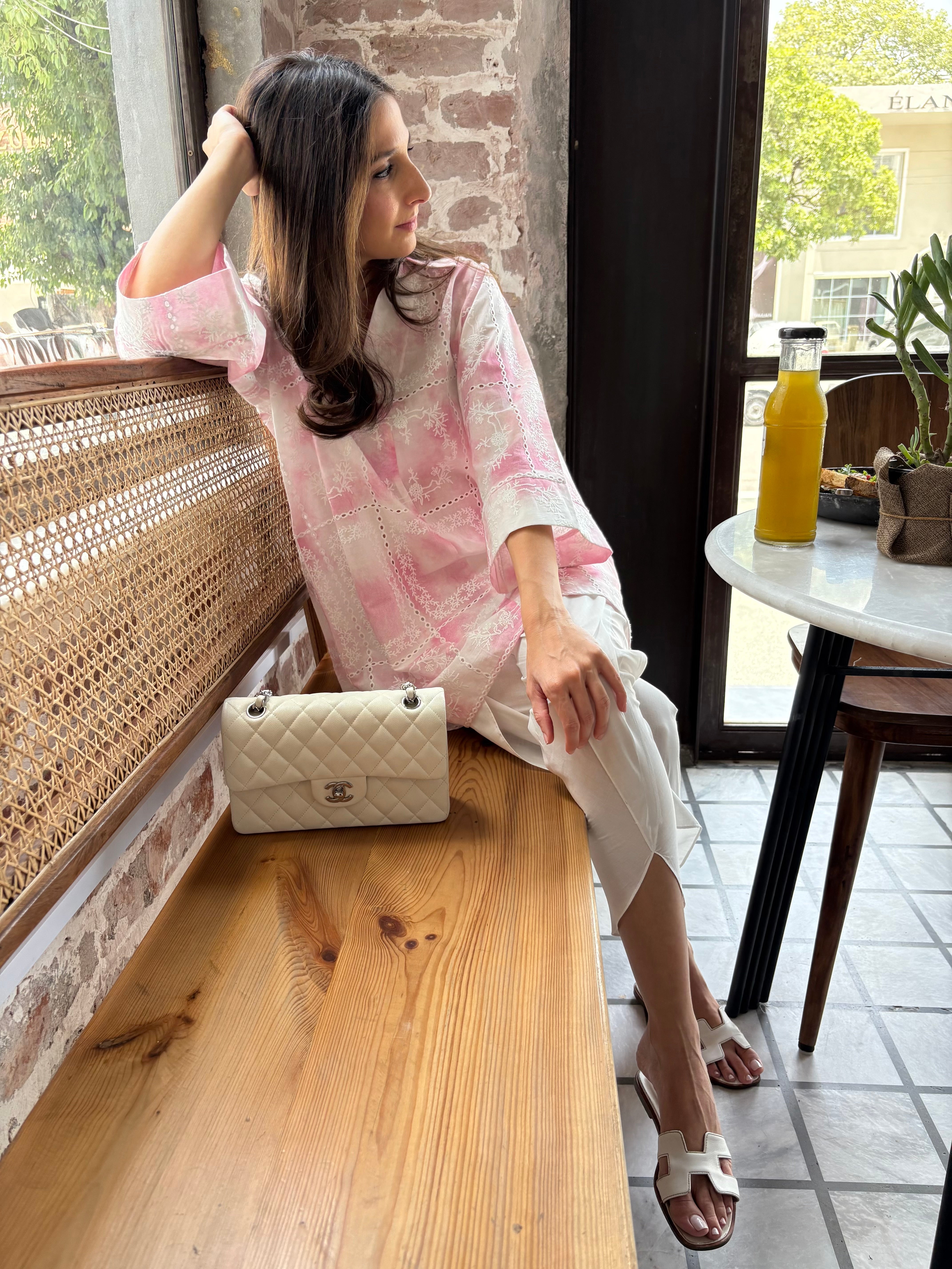 Pink Tie & Dye Chikankari Toby (RTS)
