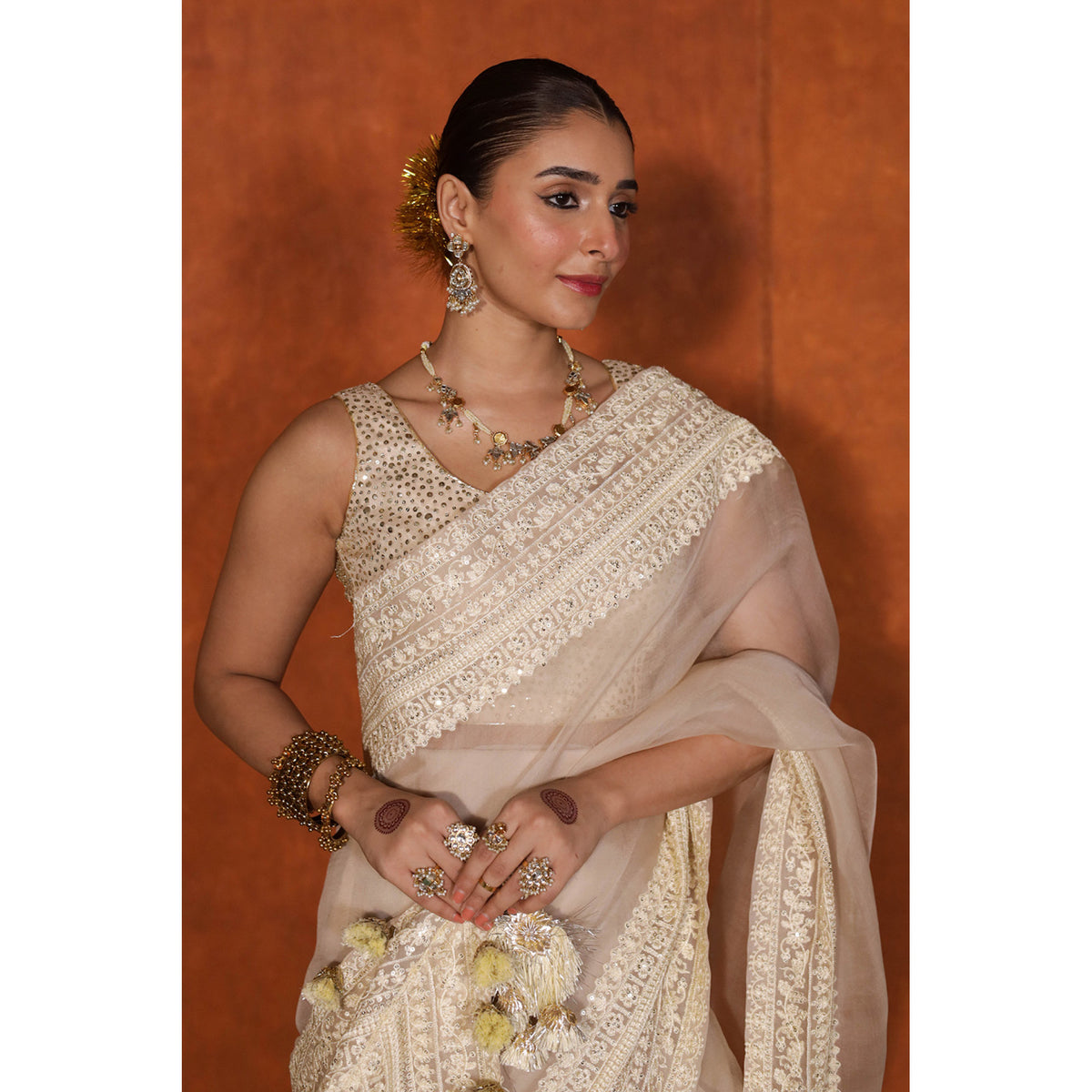 Ivory Saree