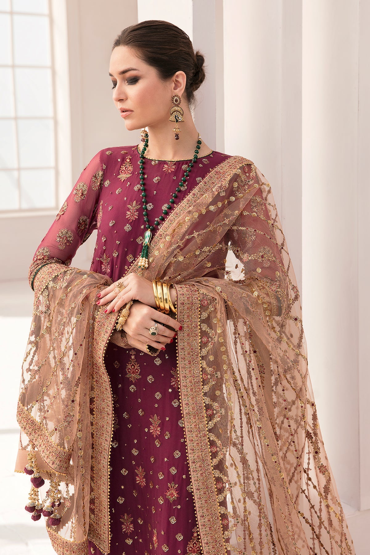 EMBROIDERED CHIFFON CH11-02 STITCHED