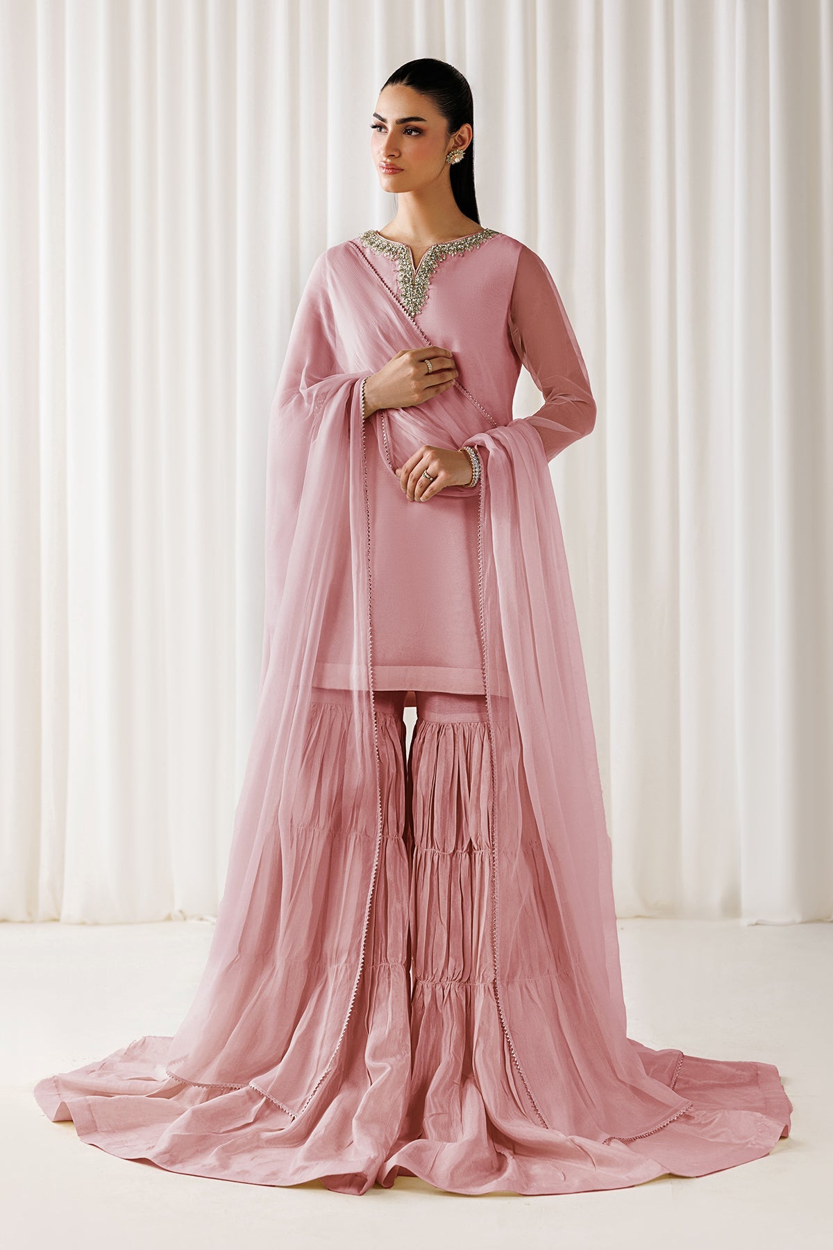 EMBROIDERED CHIFFON EN-1295