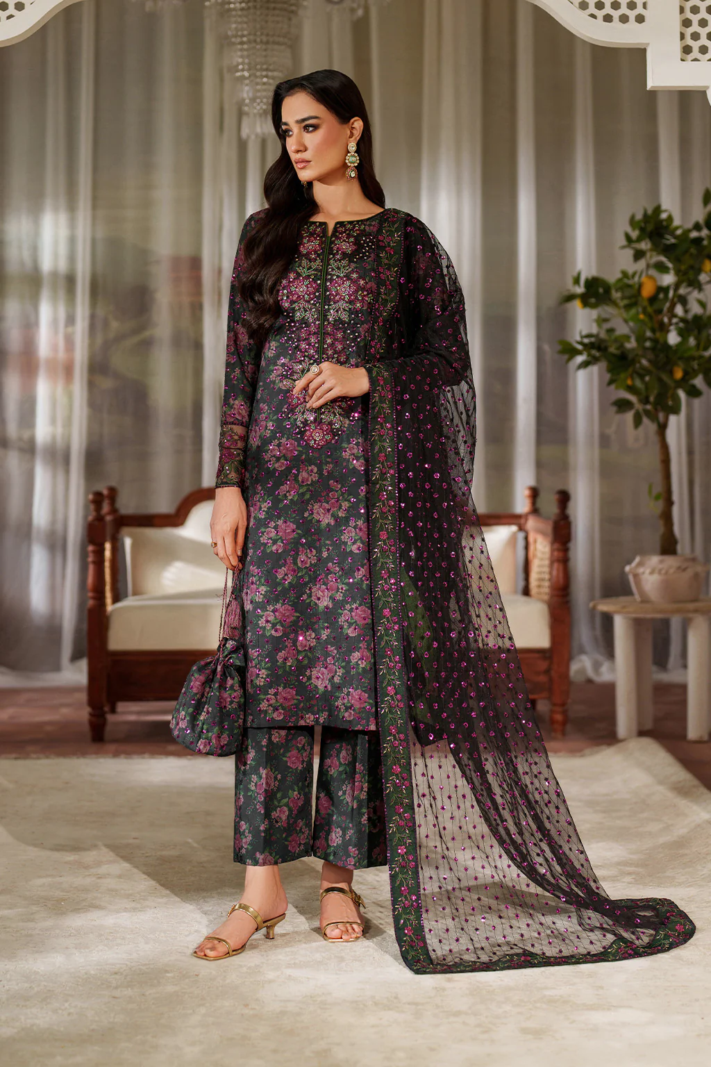 Iznik Luxury Printed & Embroidered Unstitched Lawn Suit UE-537