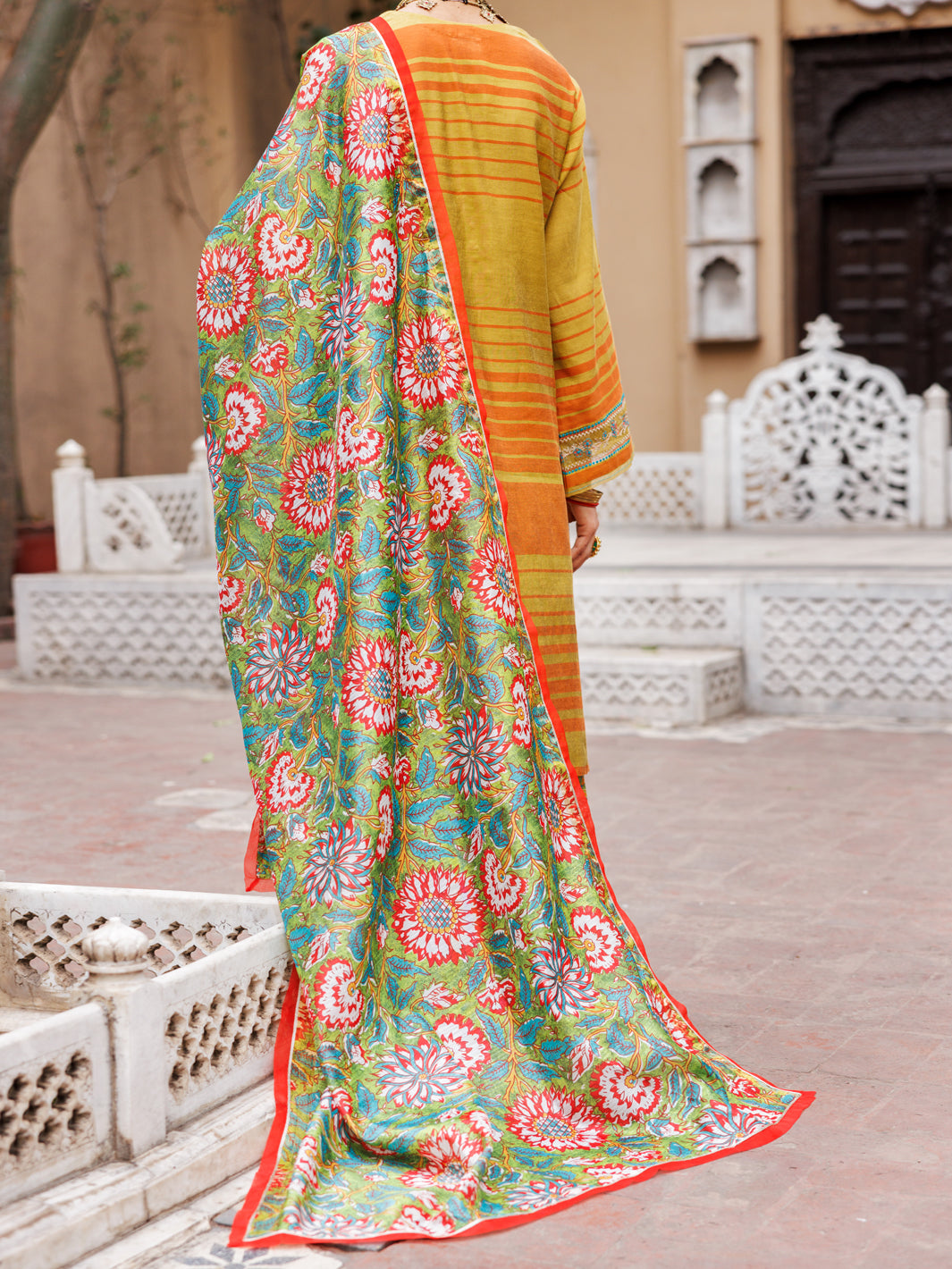 Mehndi Green Yarn Dyed 3Pc Unstitched - ALP-3PS-1930
