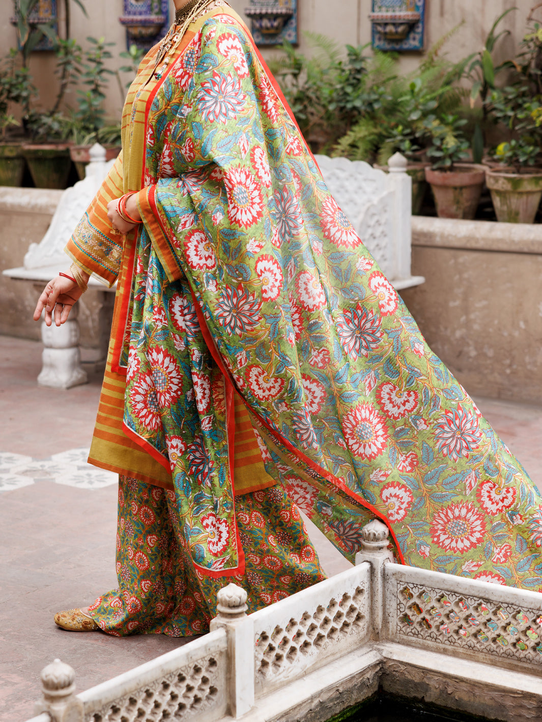 Mehndi Green Yarn Dyed 3Pc Unstitched - ALP-3PS-1930