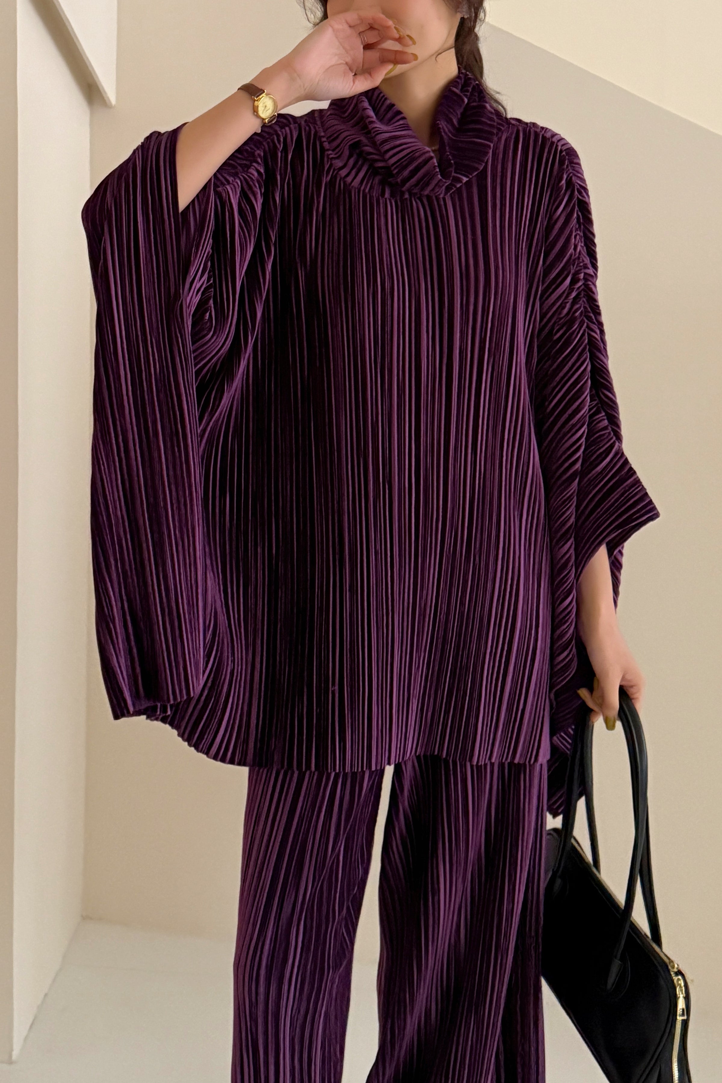 Prague Velvet Pleated Suit