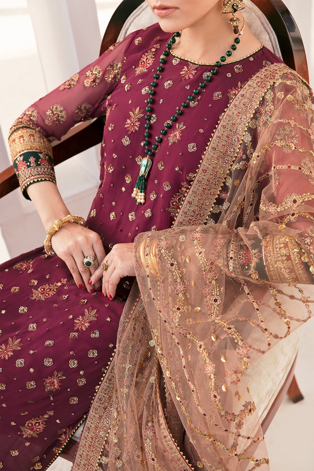 EMBROIDERED CHIFFON CH11-02 STITCHED