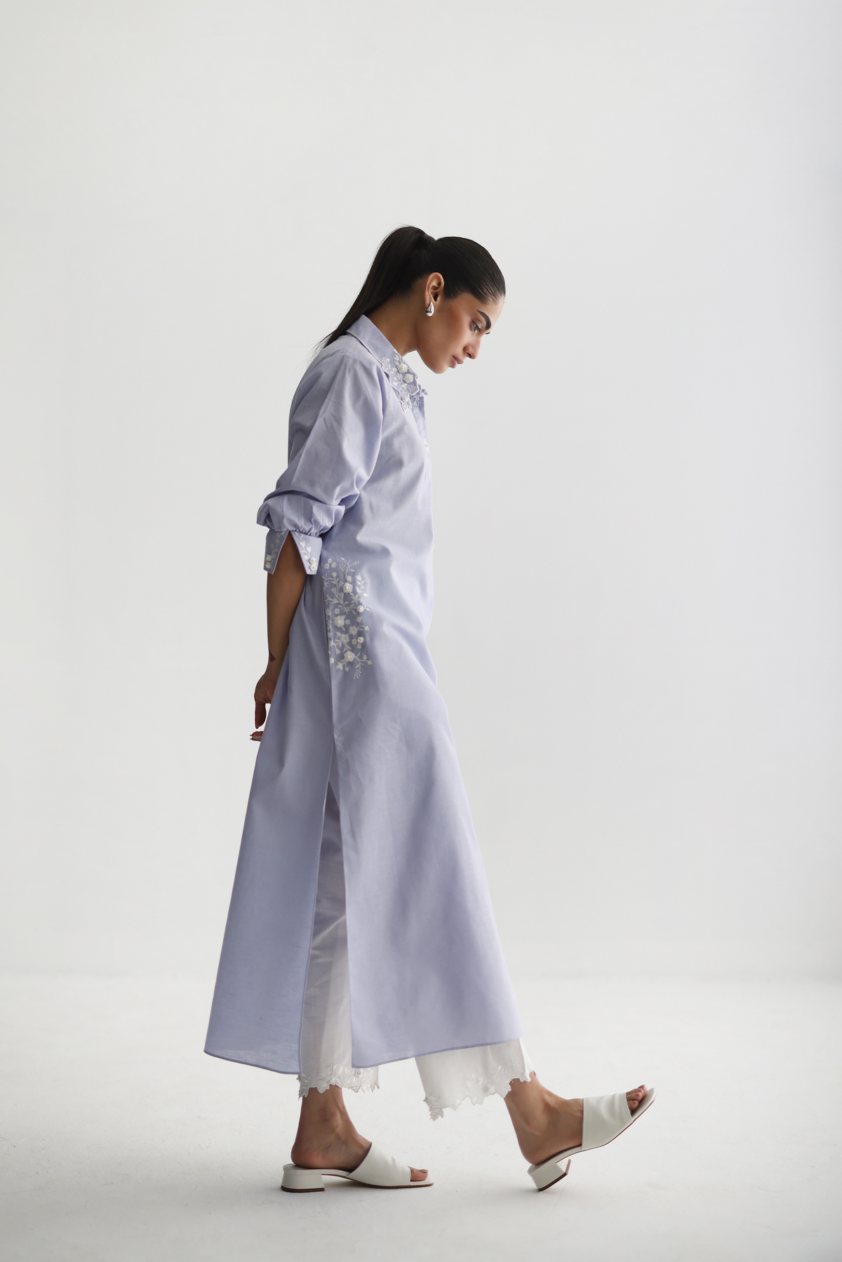 Lavender - Embroidered Shirt