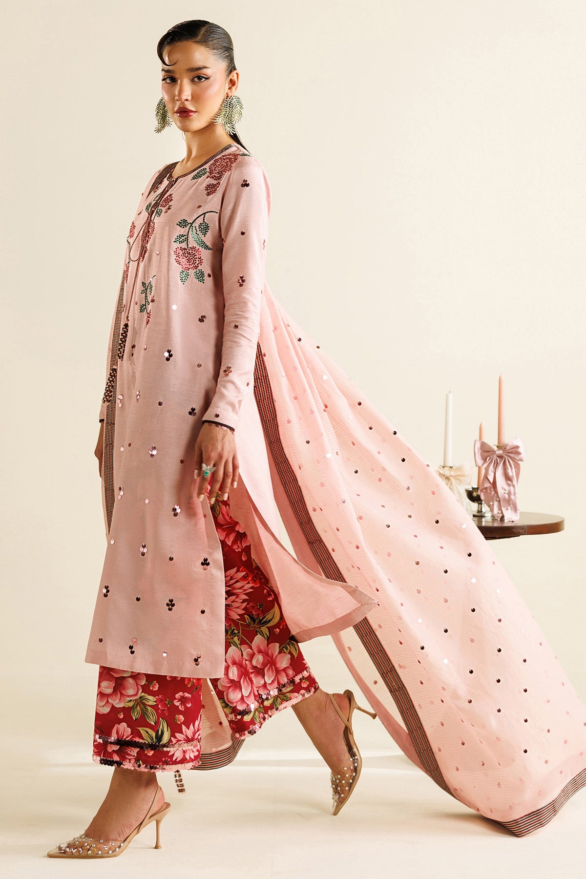 Embroidered Raw Silk UR-7071