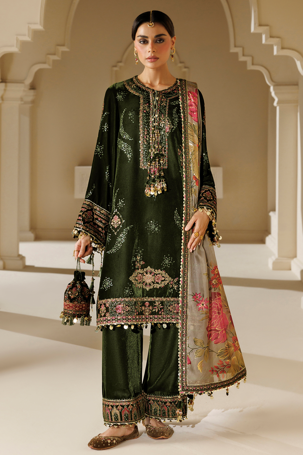 Embroidered Velvet Formal VF-2043