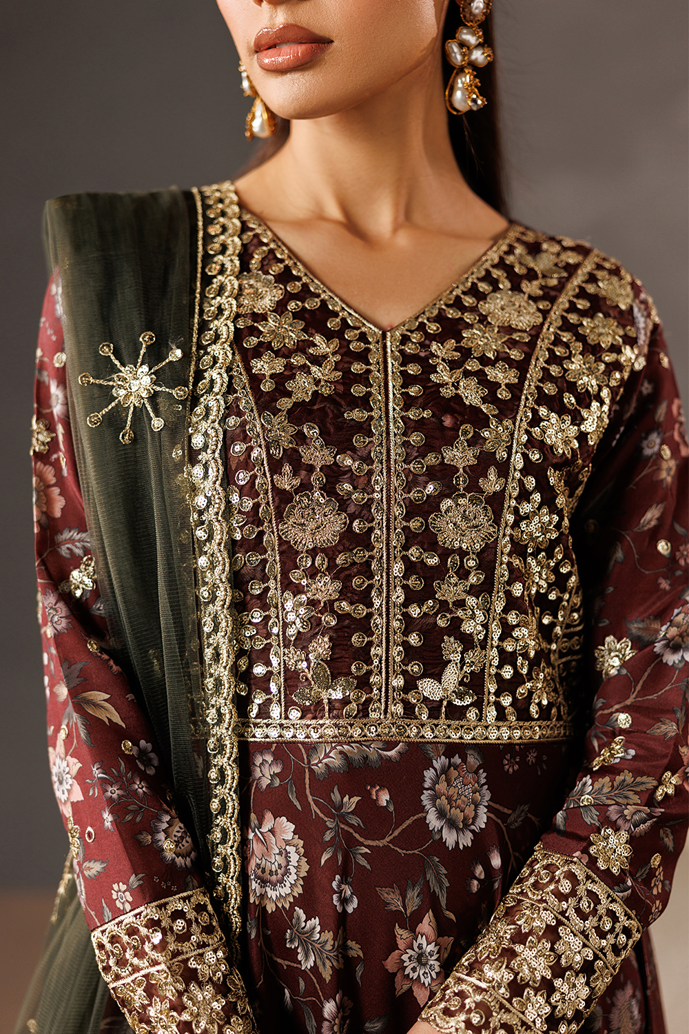Embroidered Silk Lawn SL-26-12