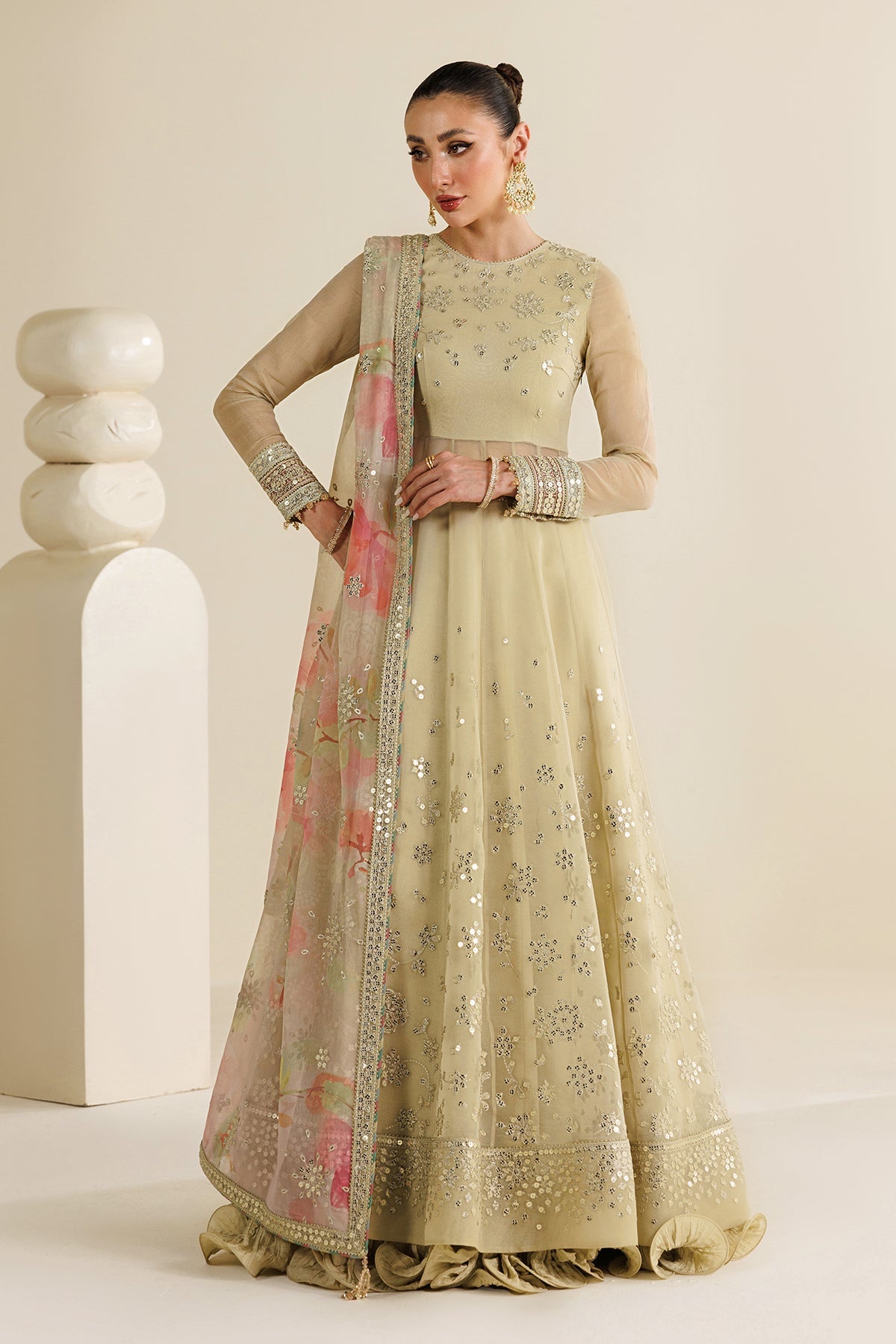 EMBROIDERED CHIFFON UC-3131