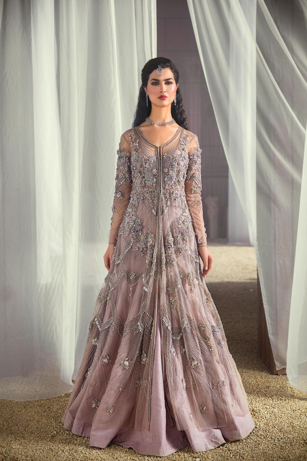 3 PIECE EMBROIDERED RAW SILK SUIT (LUXURY-PRET)