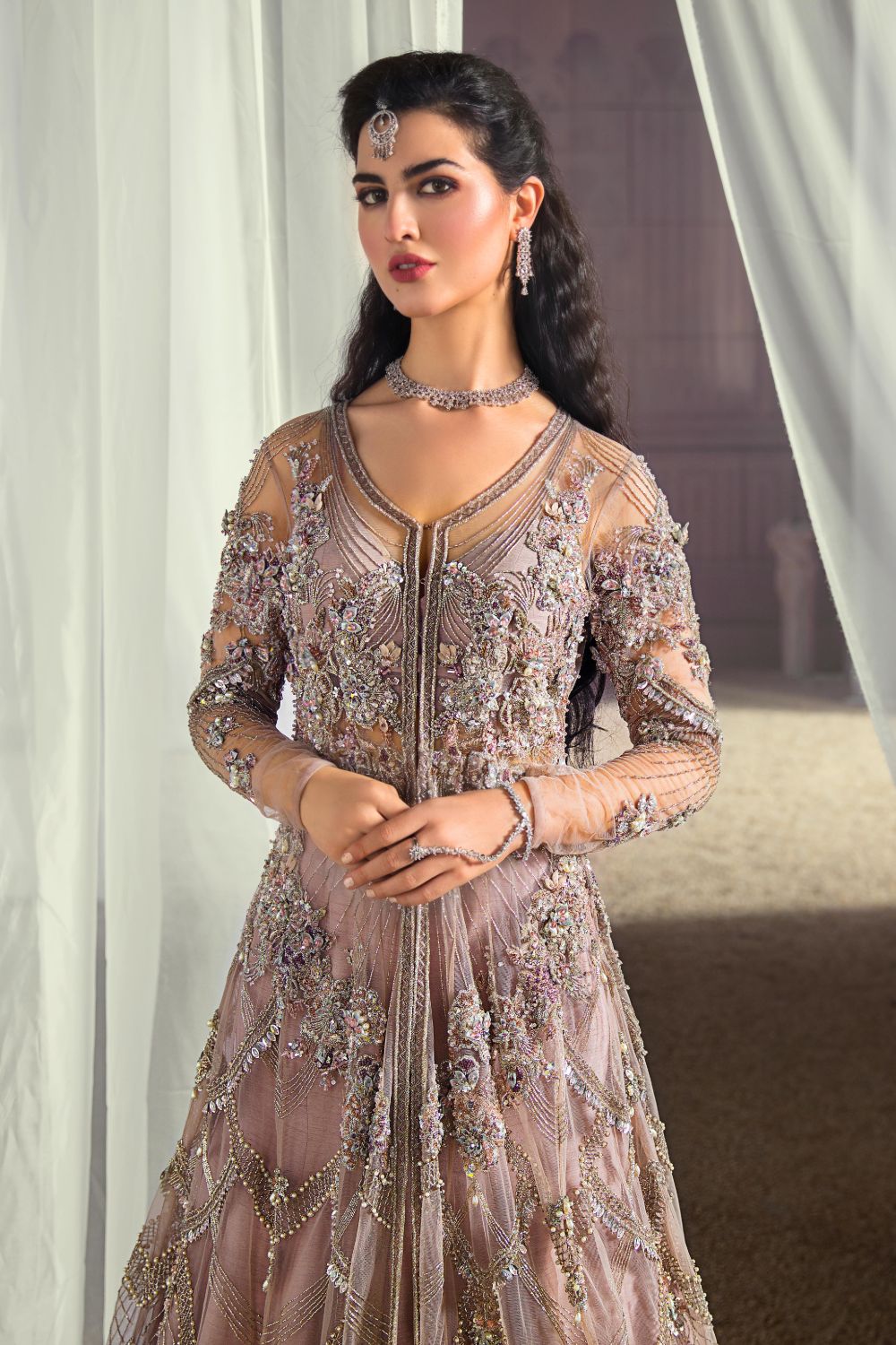 3 PIECE EMBROIDERED RAW SILK SUIT (LUXURY-PRET)