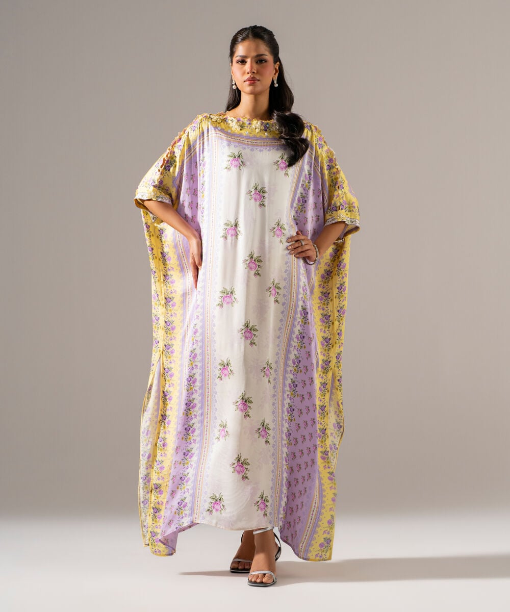 Printed Charmeuse Kaftan 1TNW26FTV106