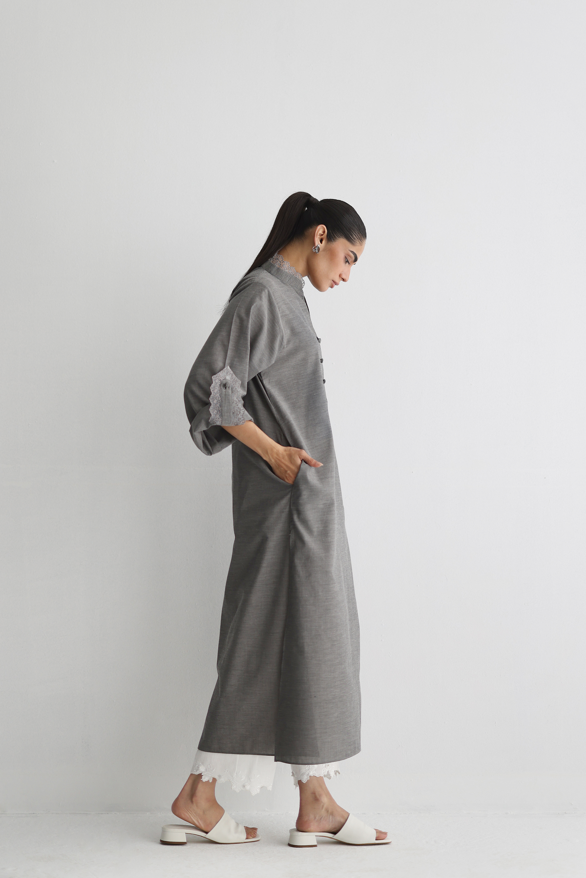 Steel Grey - Pánkòu Knot Kurta