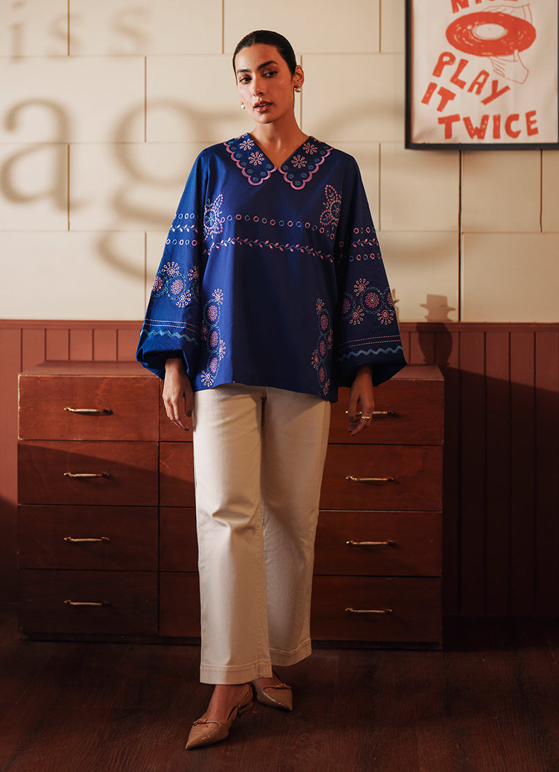 Embroidered Top - 14276381314020