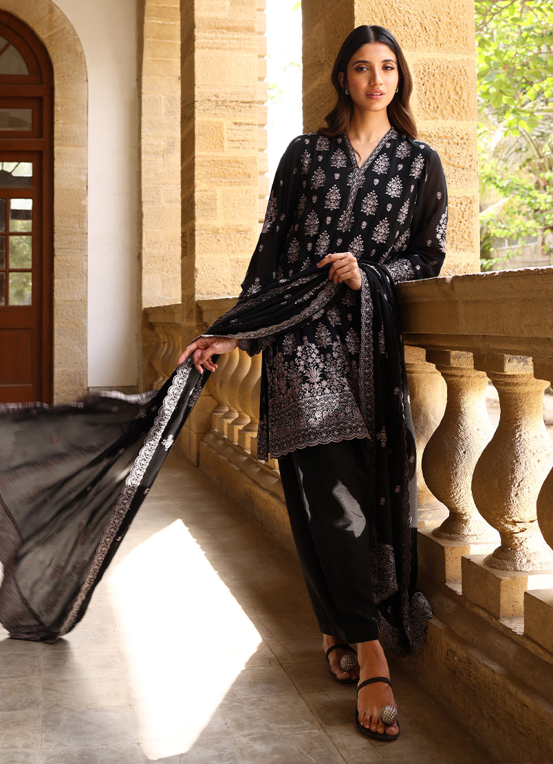 3 PC Chiffon Embroidered Suit12433501201040