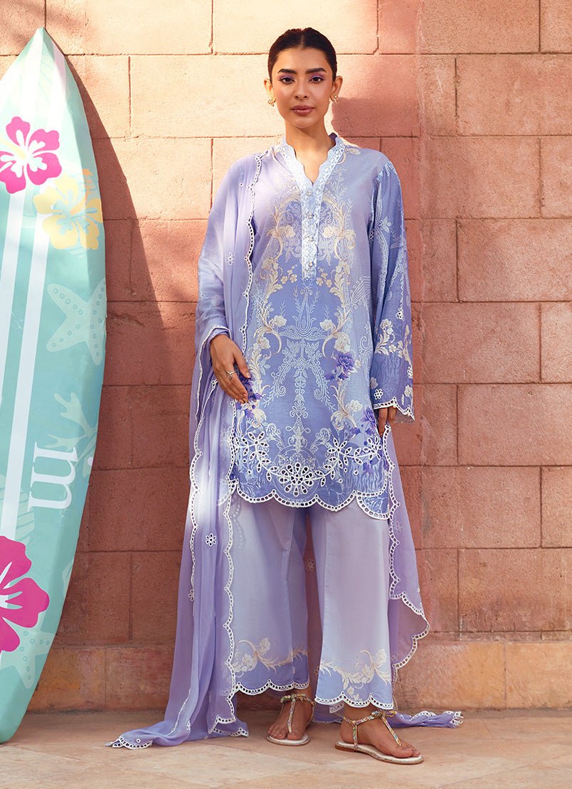 Printed Embroidered 3 PC