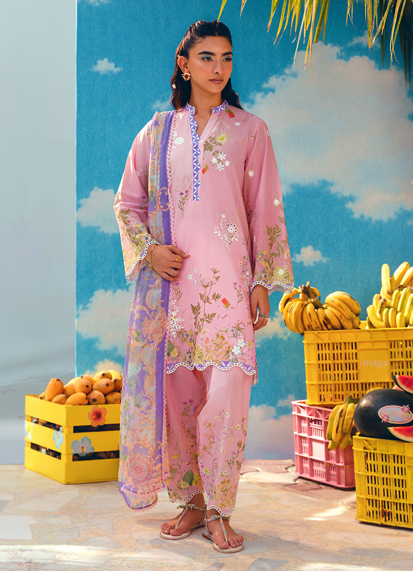 Printed Embroidered 3 PC