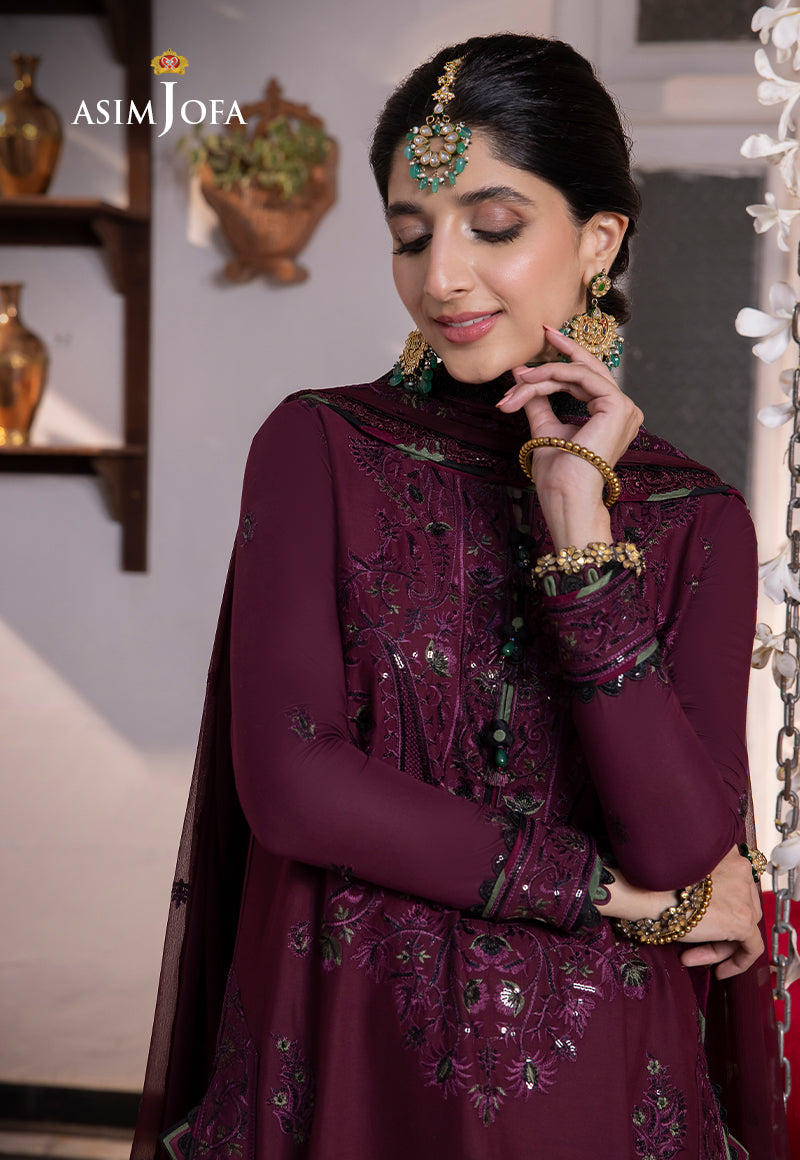 AJAB-05 DESIGNERS EMBROIDERED STITCHED 3 PCS