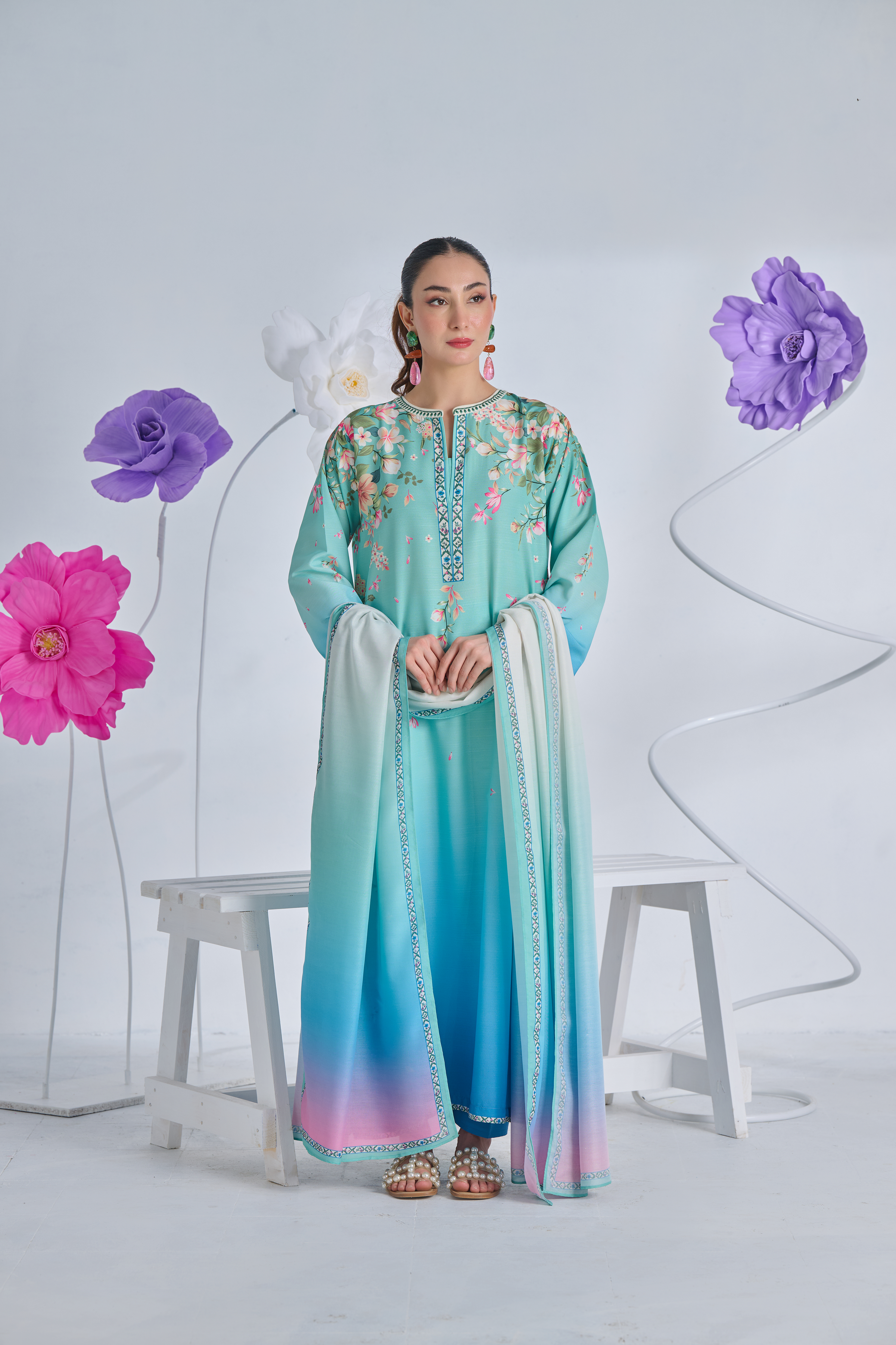BLOOM OMBRE KAFTAN | 2-Piece