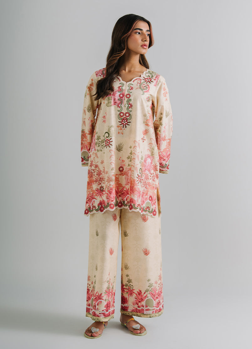 Printed Embroidered CO-ORD Set