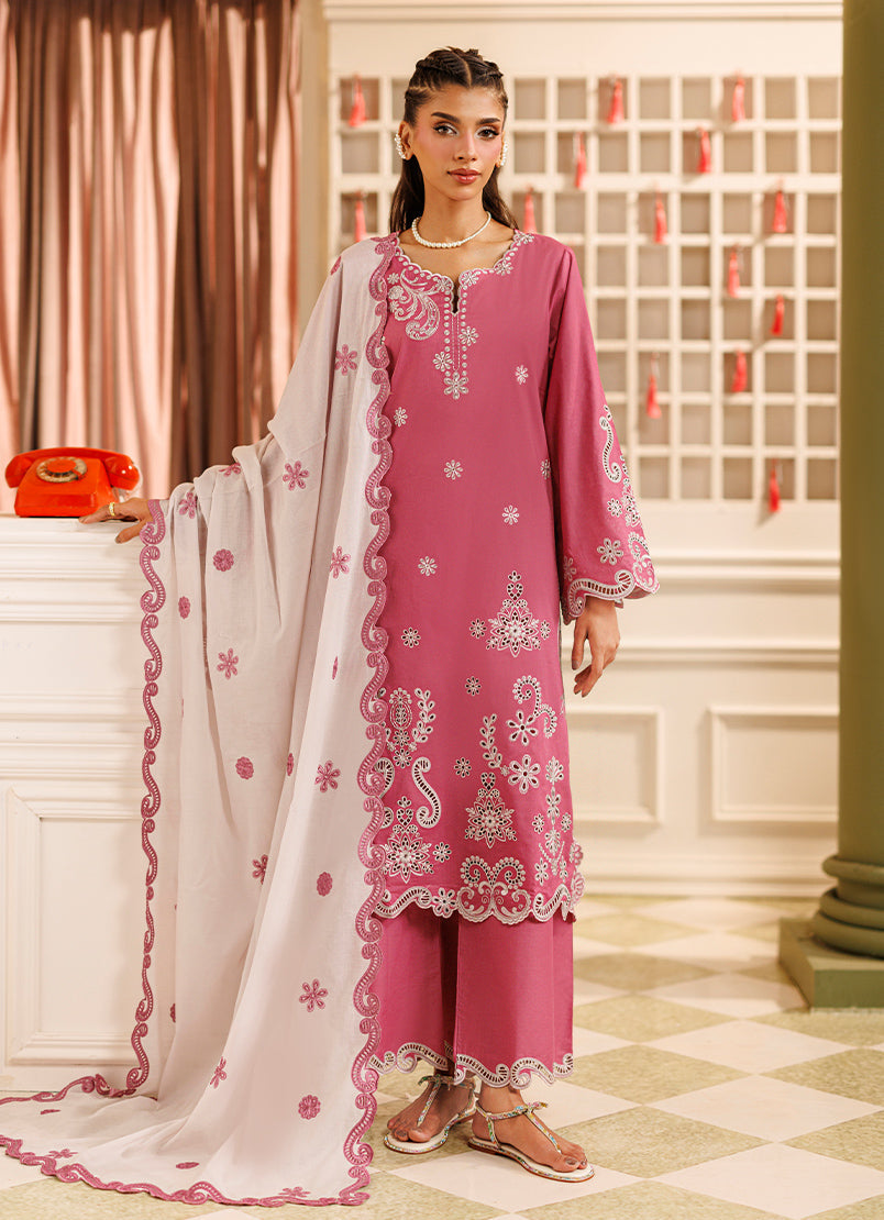 Embroidered 3 PC Suit - 15999401588020