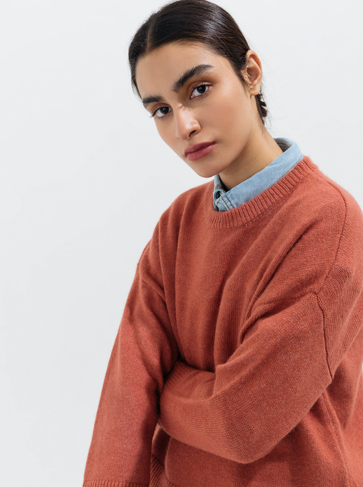Coral Flat Knit Pullover