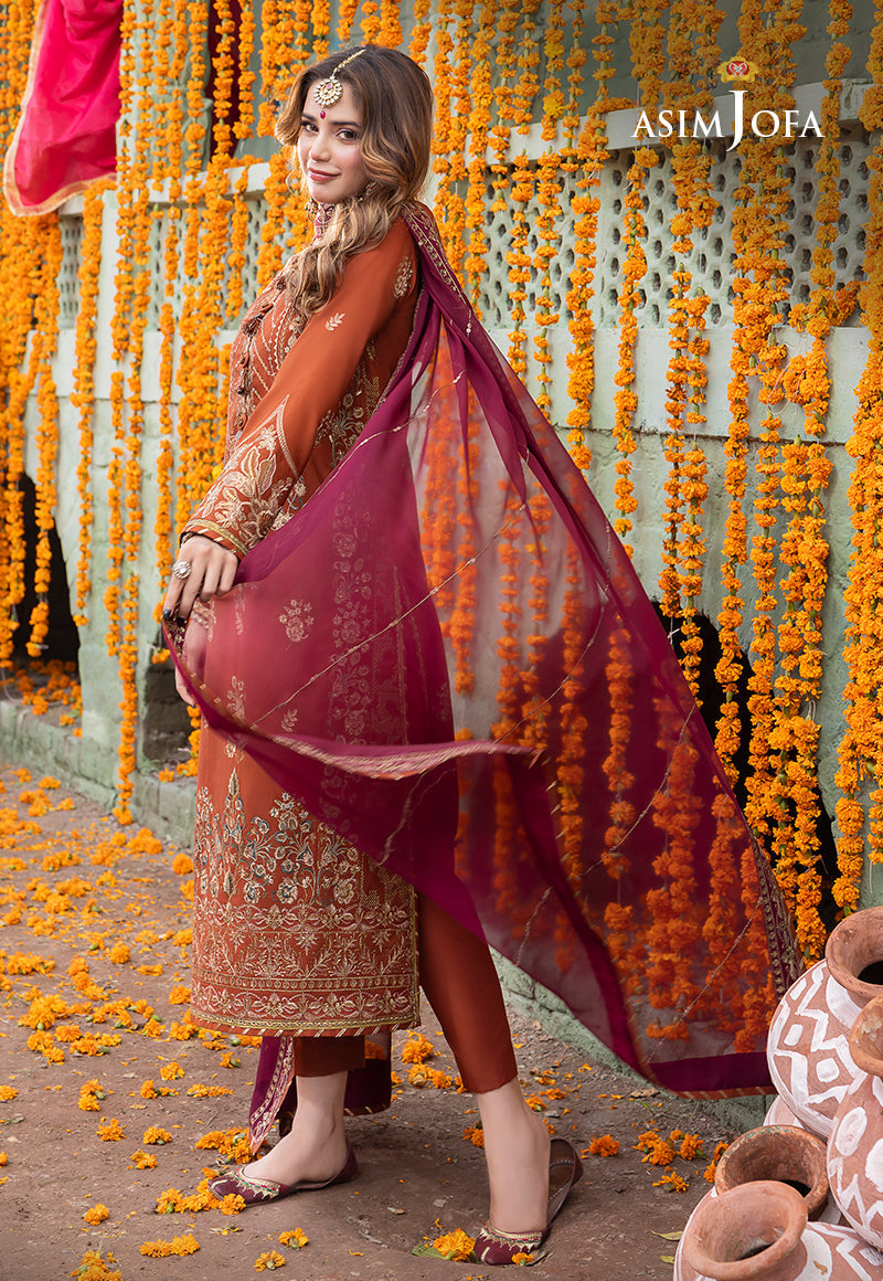AJAB-14 DESIGNERS EMBROIDERED STITCHED 3 PCS
