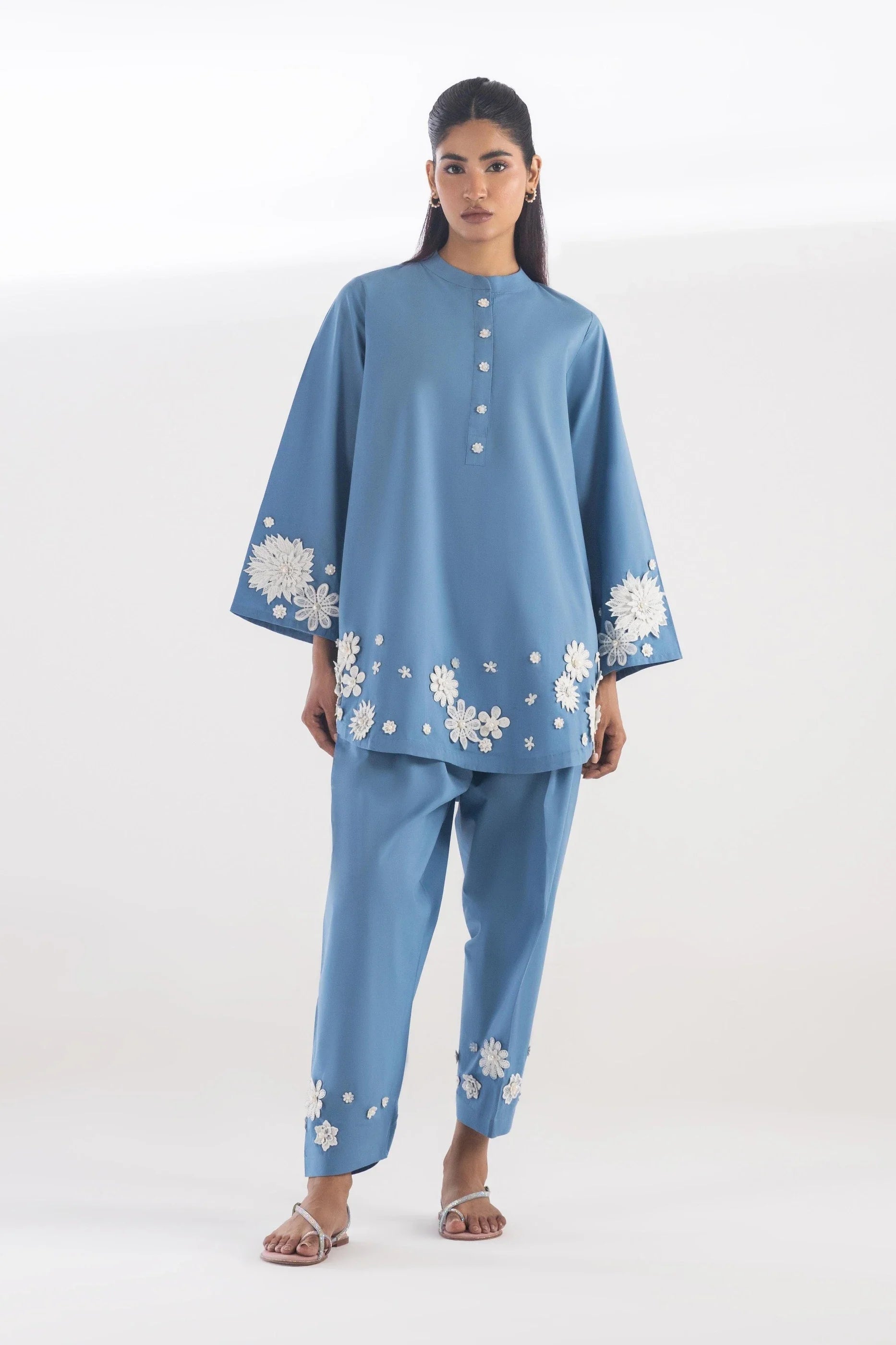 Stitched Embroidered Lawn Shirt + Shalwar