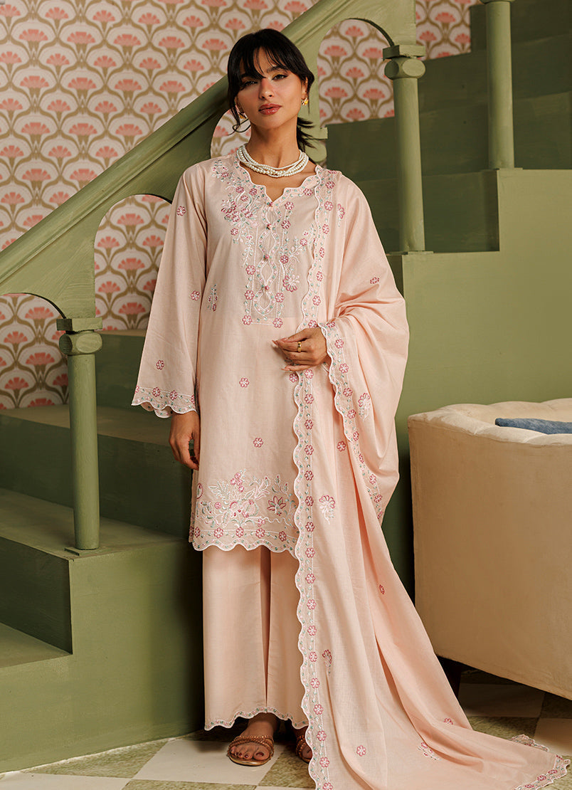 Embroidered 3 PC Suit - 15687401437020
