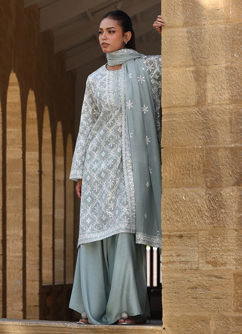 3 PC Kora Embroidered Suit12431501605040