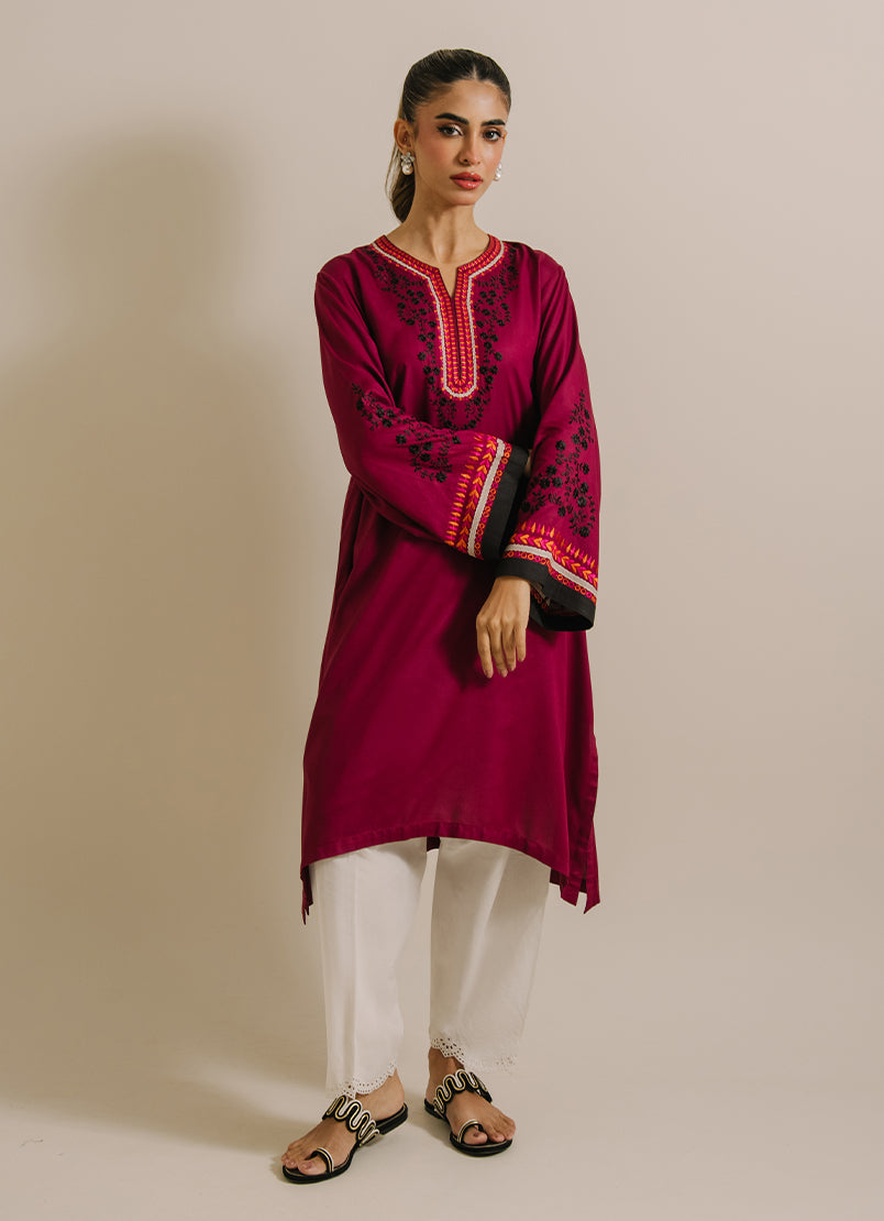Embroidered Kurta - 13842271407020