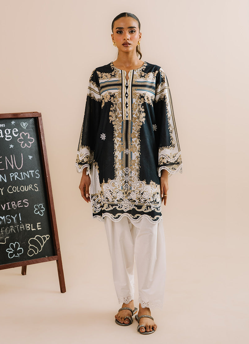 Printed Embroidered Shirt