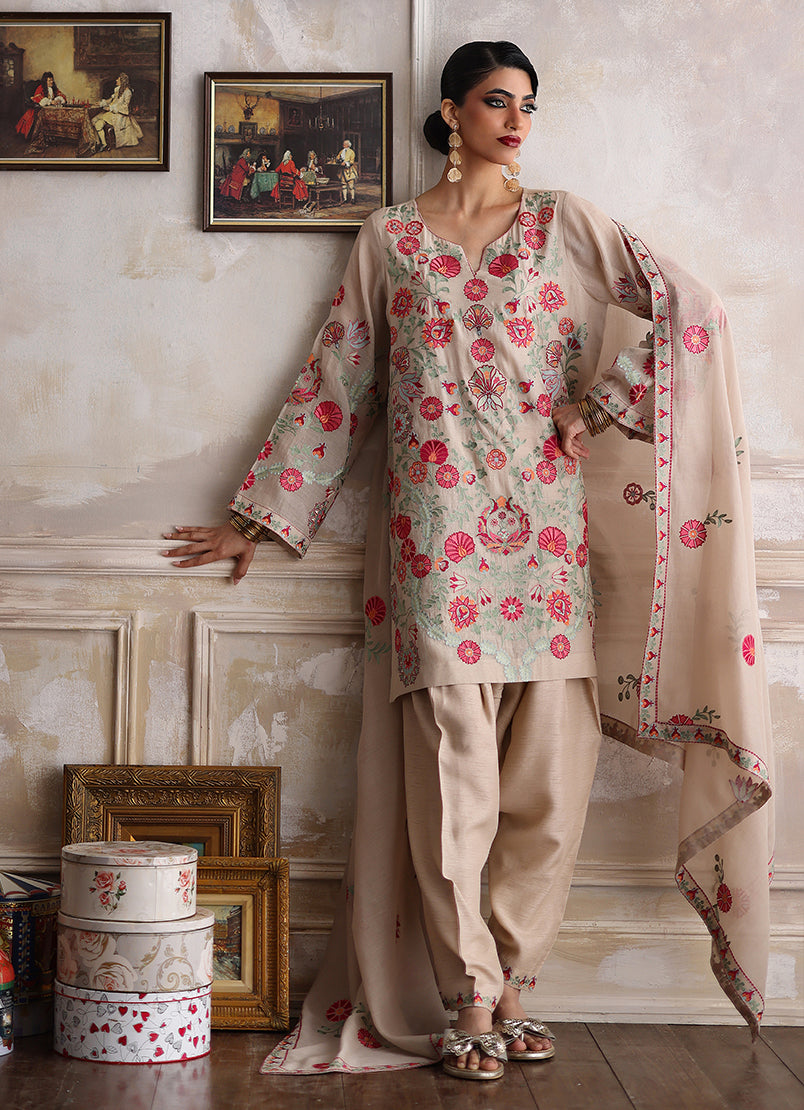3PC Embroidered Suit - 14078501106030