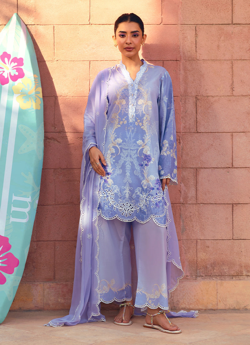 Printed Embroidered 3 PC