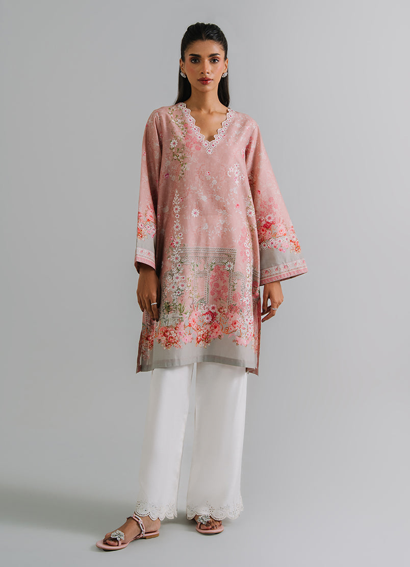 Printed Embroidered Kurta - 13648201421020