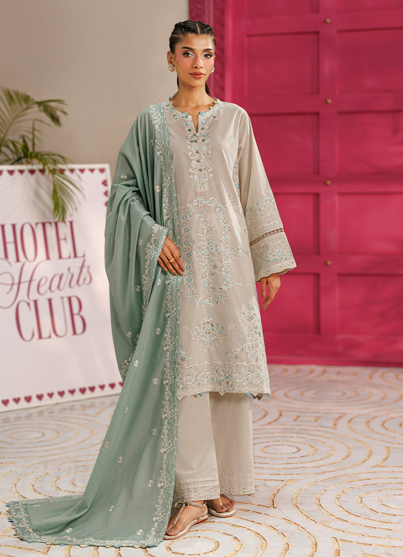 Embroidered 3 PC Suit - 15990401207020